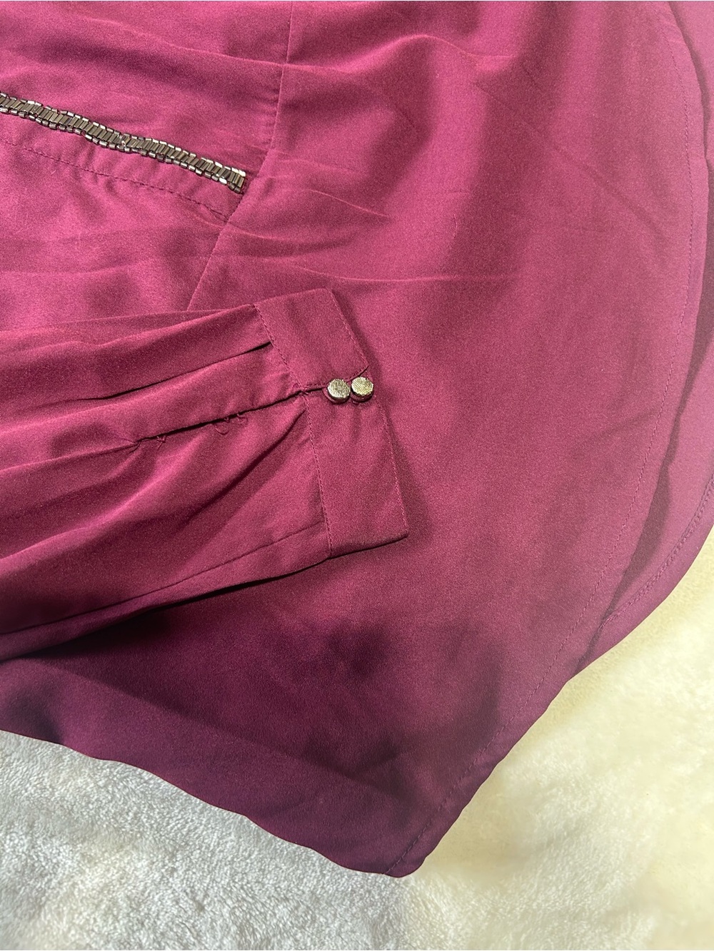 Ricki's Long Sleeve V-Neck Blouse - Wine - Picture 4 of 5